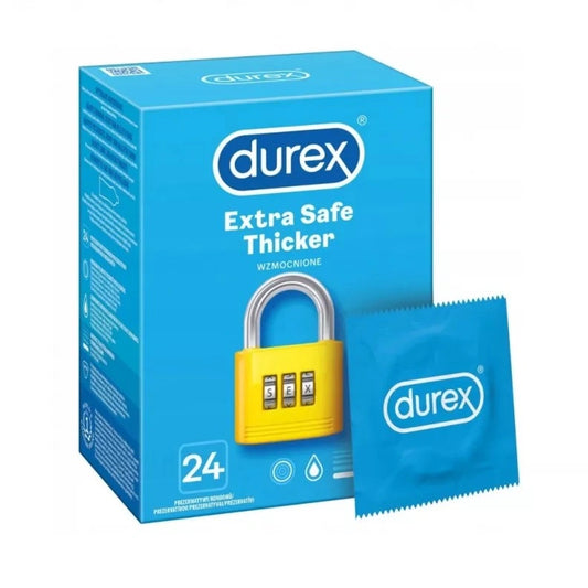 DUREX Extra Safe Prezervatyvos su padidintu lubrikanto kiekiu 24 vnt.
