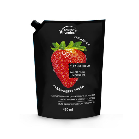 ENERGY OF VITAMINS Skystas muilas Braškių Gaiva 450ml - papildymas
