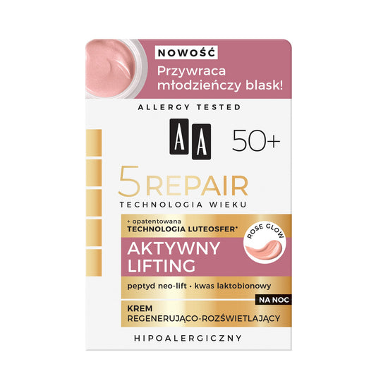 AA Technologia Wieku 5 Repair 50+ Aktyvus Liftingas Naktinis Kremas 50ml