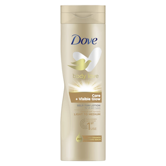 DOVE Body Love Bronzinimo balzamas šviesiai vidutiniam odos tonui 250 ml