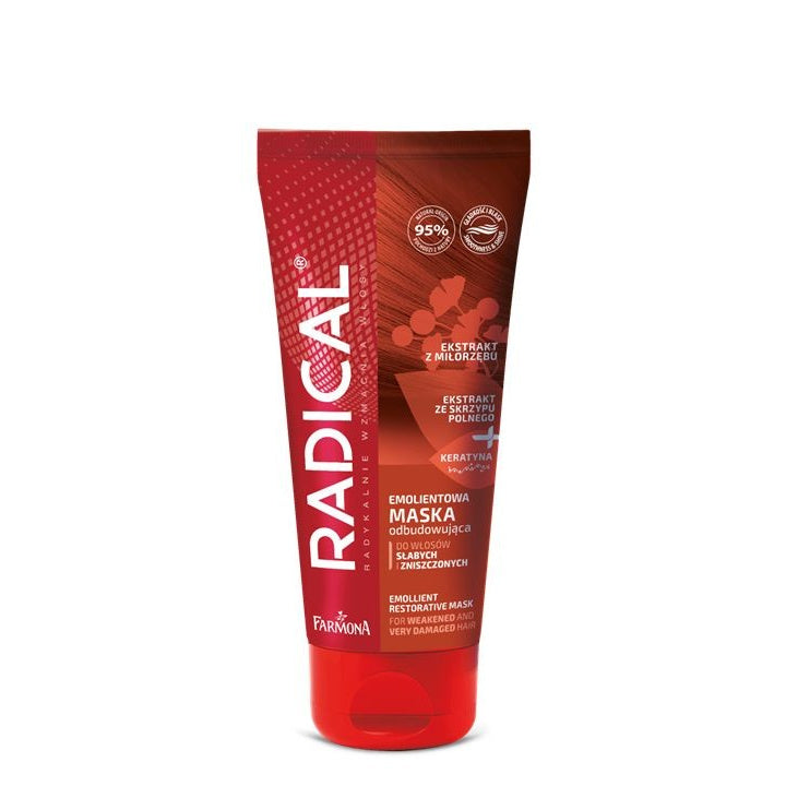 RADICAL Emolientinė atkuriamoji kaukė silpniems ir pažeistiems plaukams 100 ml