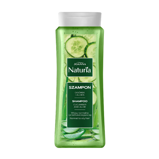JOANNA Naturia Šampūnas normaliems ir riebaluojantiems plaukams - Agurkas ir Aloe 500 ml