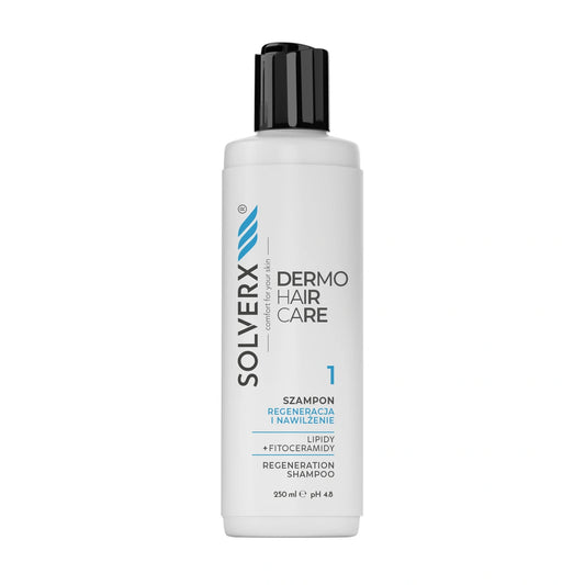 SOLVERX Dermo Hair Šampūnas plaukams Regeneracija ir drėkinimas 250 ml