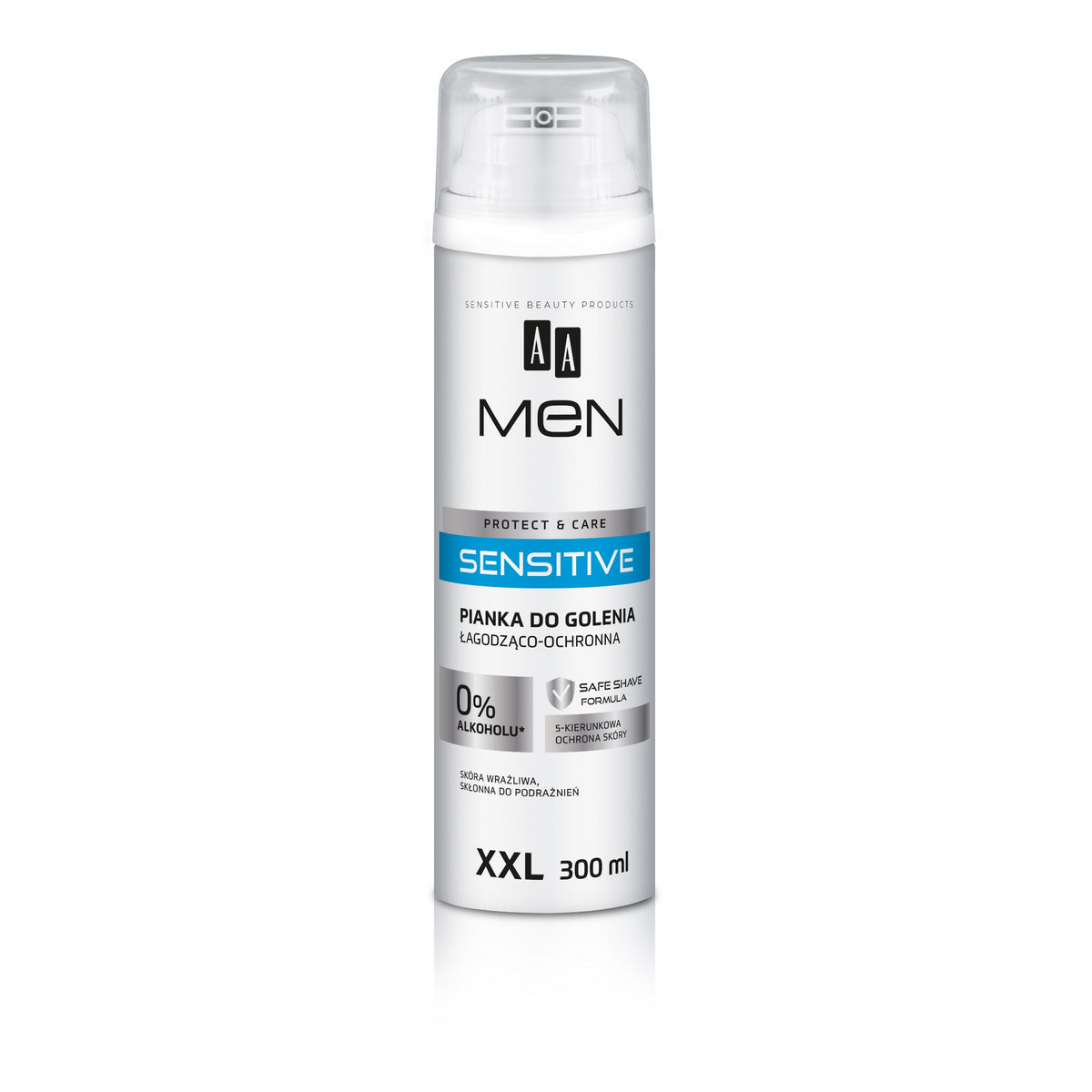 AA Men Sensitive Care Švelninanti ir apsauganti skutimosi puta XXL 300 ml