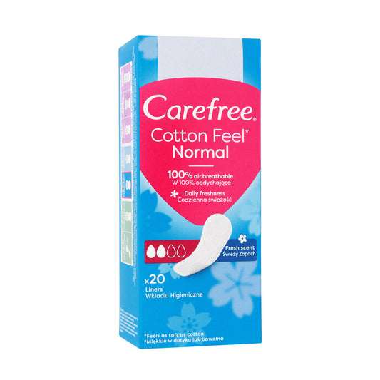 CAREFREE Cotton Feel Normal higieninės pagalvėlės šviežias kvapas 1 pakuotė - 20 vnt.