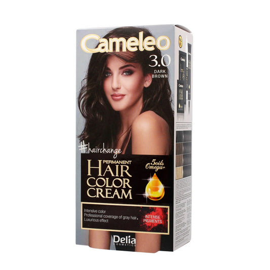 DELIA COSMETICS CAMELEO OMEGA Nuolatinė spalva 3.0 Tamsiai ruda