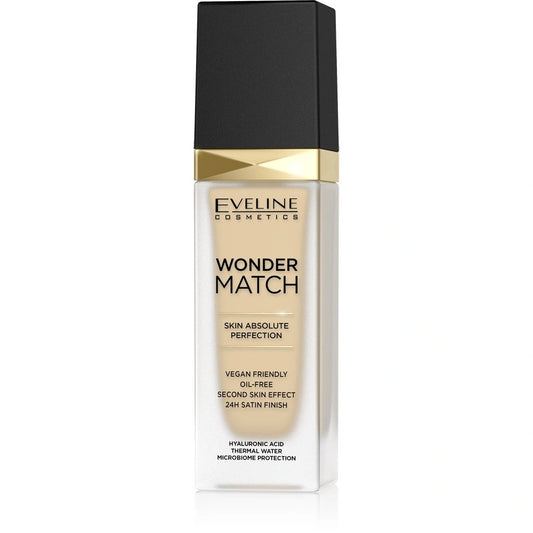 EVELINE Wonder Match Makiažo pagrindas, prisitaikantis prie odos nr 05 Light Porcellain 30 ml