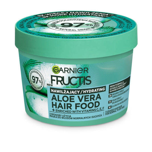 GARNIER Fructis Hair Food Drėkinamoji kaukė normaliems ir sausiems plaukams - Aloe Vera 400 ml