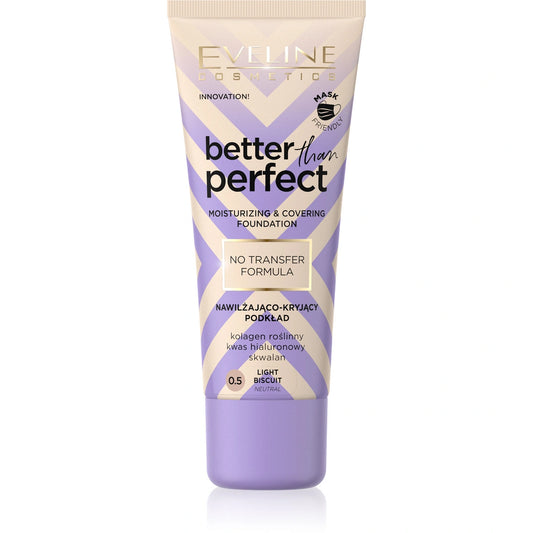 EVELINE Better Than Perfect Drėkinamasis ir maskuojantis makiažo pagrindas nr. 0.5 Light Biscuit (neutral) 30 ml
