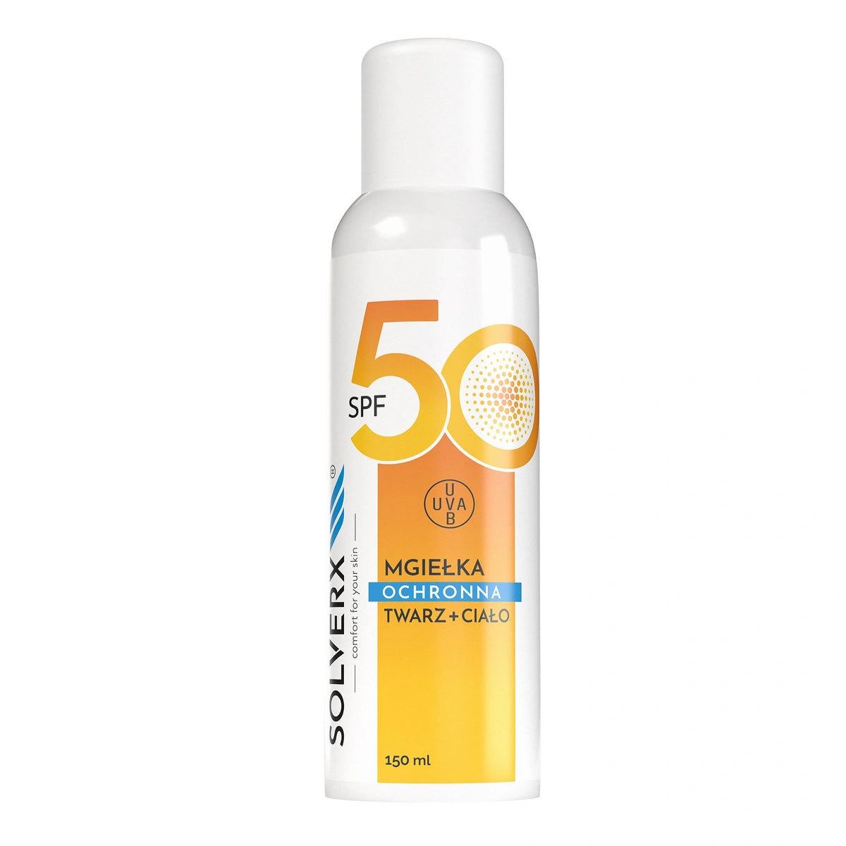 SOLVERX Sunny Skin Apsauginis purškalas veidui ir kūnui SPF 50+ 150 ml
