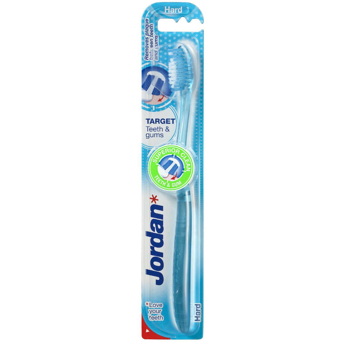 Jordan dantų šepetėlis Target Teeth & Gums hard mix spalvų 1 vnt.