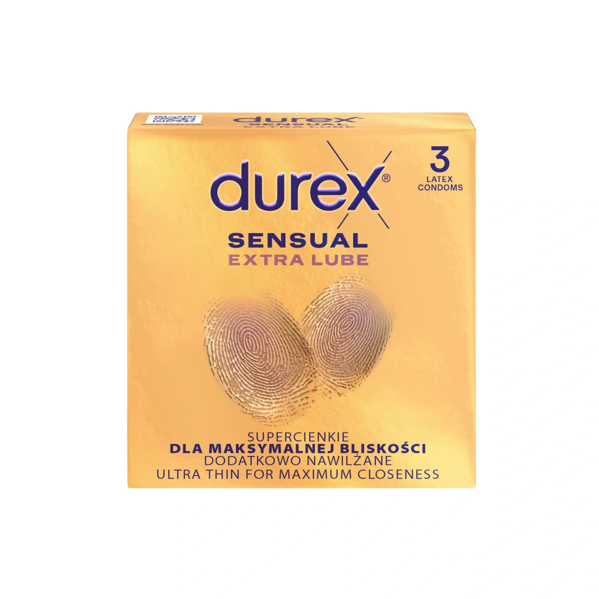DUREX Sensual Extra Lube prezervatyvai superploni - papildomai drėkinami 1 pakuotė - 3 vnt.