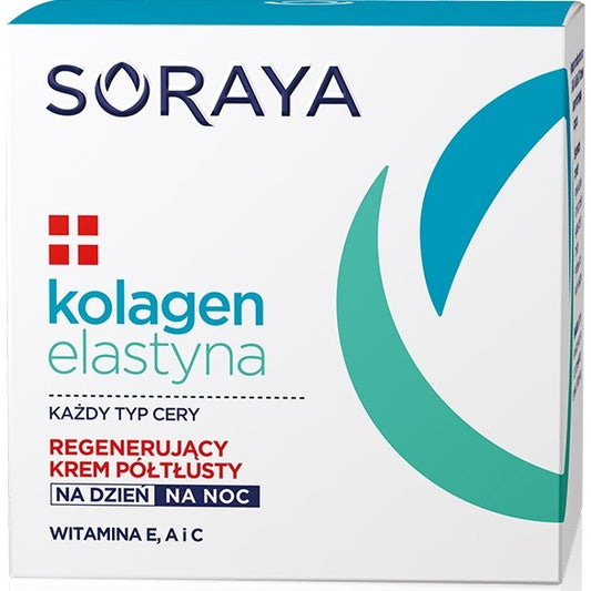 Soraya Kolagen Elastyna Regeneruojantis Kremas pusiau riebus dienai ir nakčiai 50ml