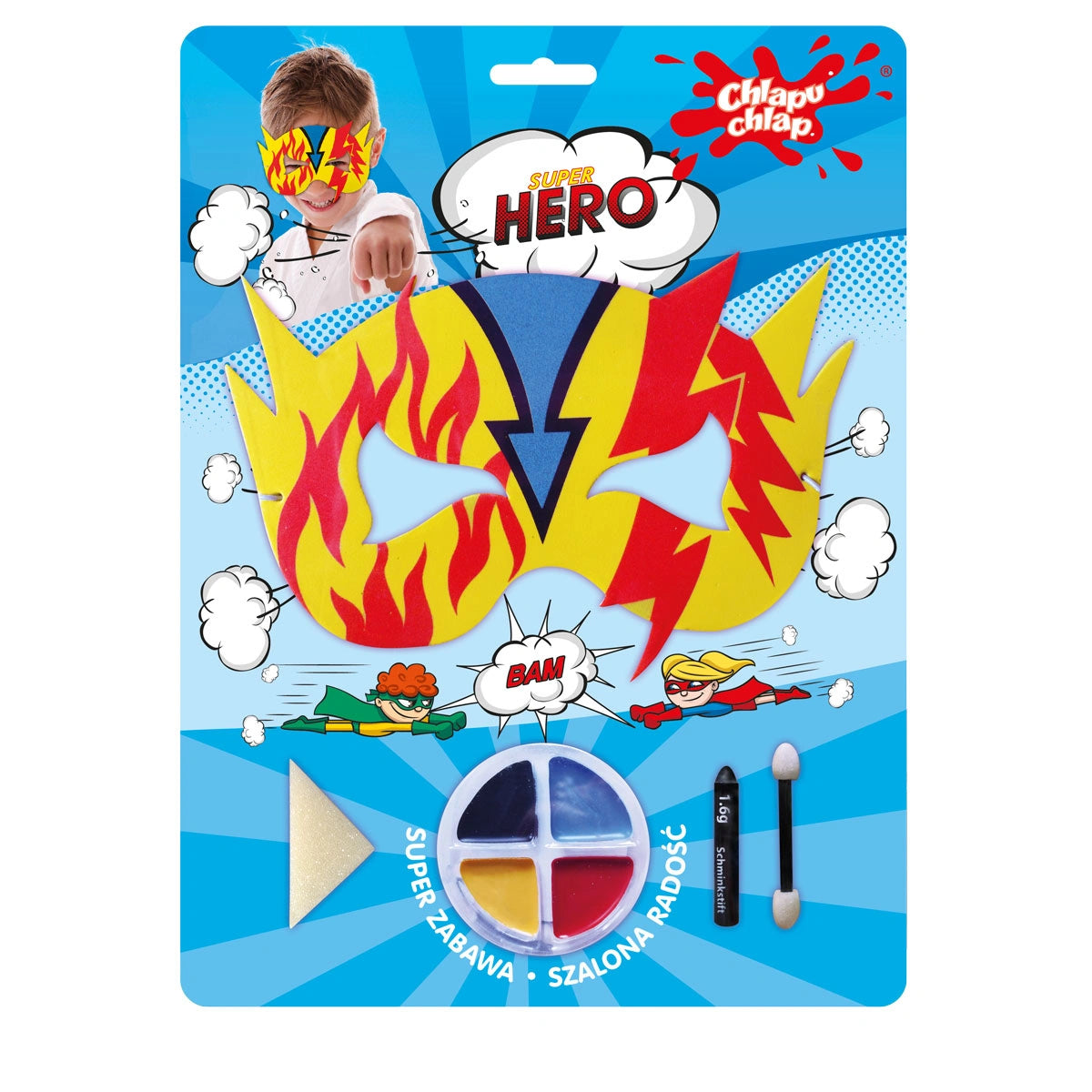 CHLAPU CHLAP Rinkinys kūrybingam žaidimui - SUPER HERO kaukė