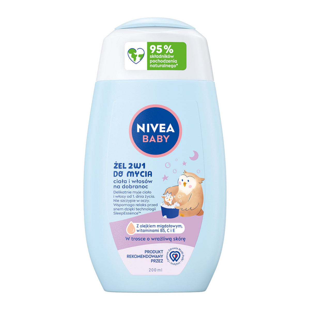 NIVEA Baby 2w1 gelis kūno ir plaukų prausimui prieš miegą 200 ml
