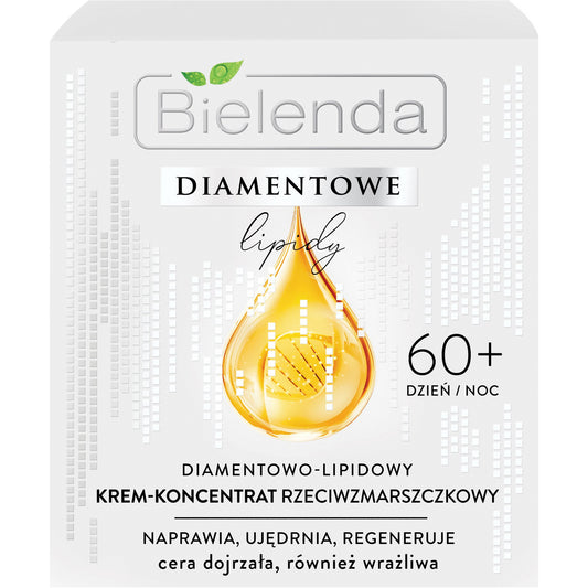 BIELENDA DIAMENTOVO LIPIDAI 60+ Diamentovo-Lipidinis Kremas - koncentratas priešraukšlinis dienai ir naktiai 50ml