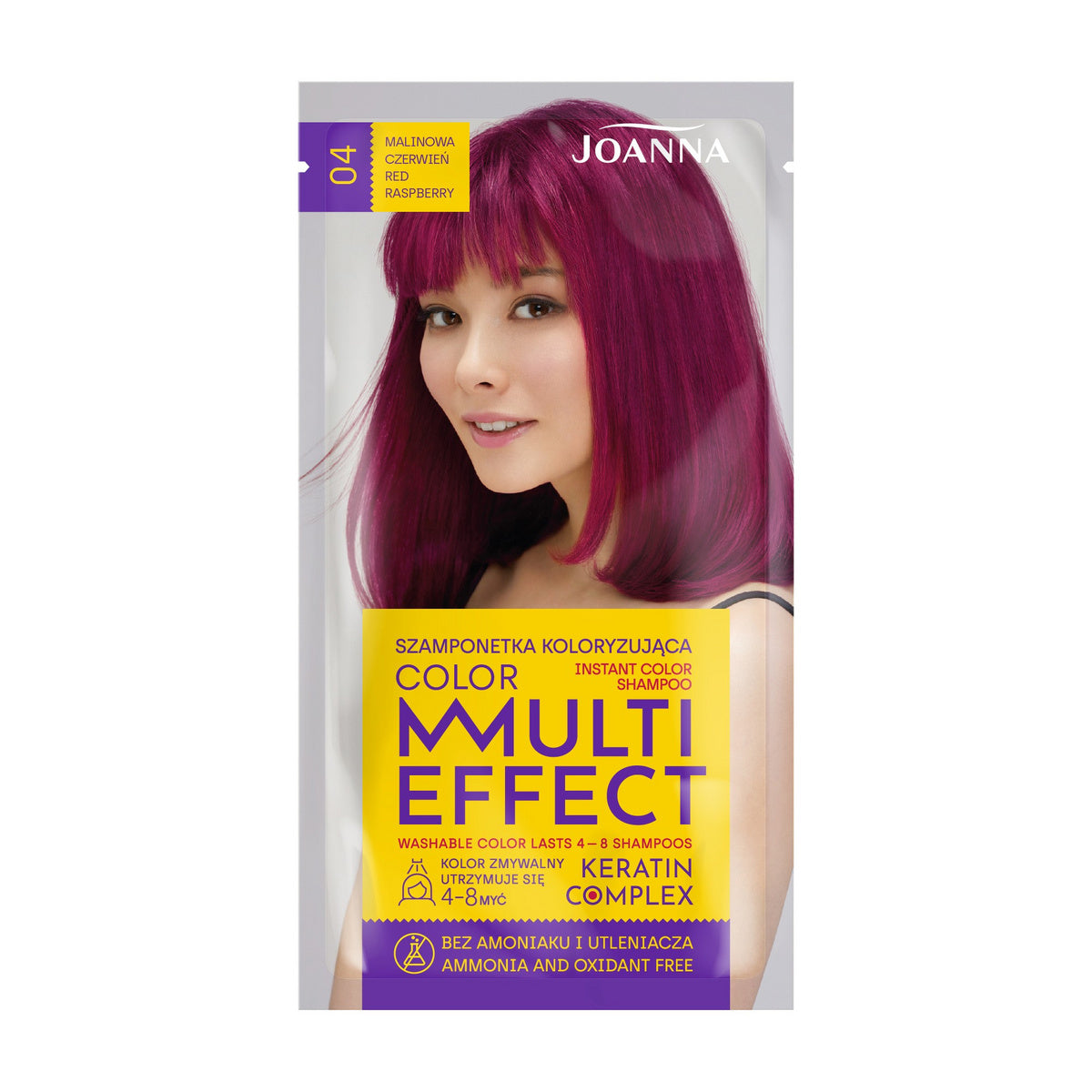 JOANNA Multi Effect Color Spalva Šampūnas nr 04 Avietinė Raudona 35 g