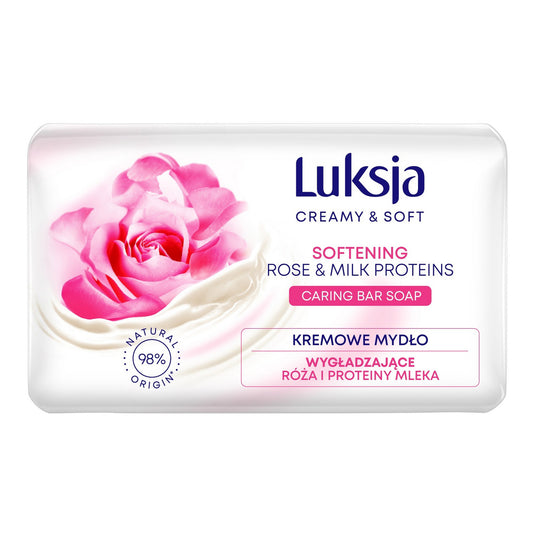 Luksja Creamy & Soft Išlygintas Kreminis Muilas Rūrose & Pieno Baltymai 90g