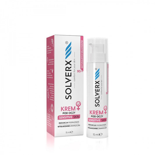 SOLVERX Sensitive Skin Kremas po akimis jautriai odai 15ml