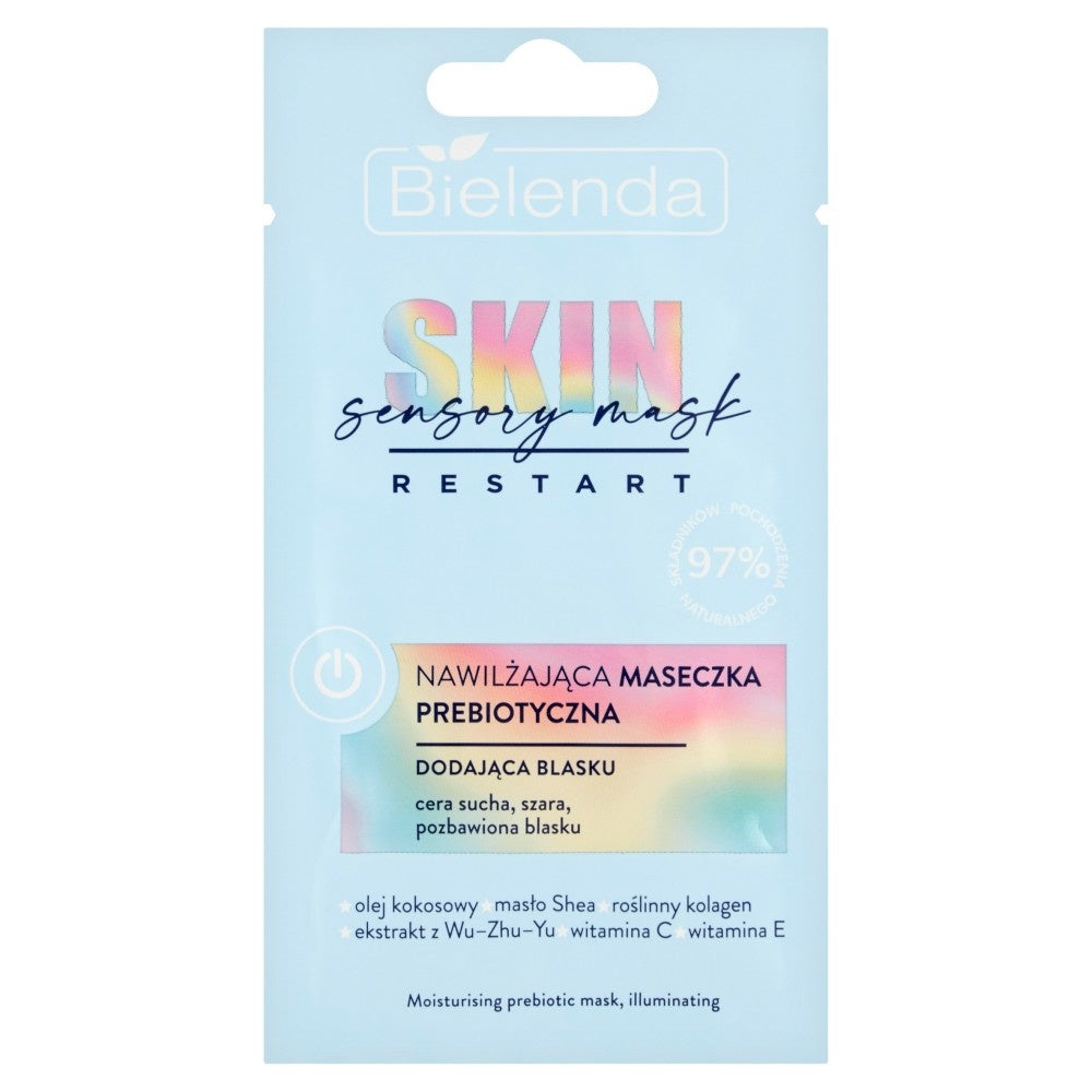 BIELENDA SKIN RESTART SENSORY MASK Drėkinamoji prebiotinė kaukė - suteikianti spindesio 8g
