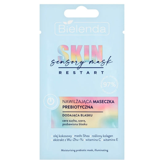 BIELENDA SKIN RESTART SENSORY MASK Drėkinamoji prebiotinė kaukė - suteikianti spindesio 8g