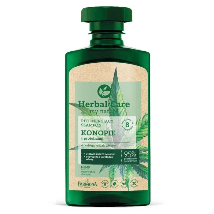 HERBAL CARE Regeneruojantis šampūnas Kanapės su proteinais 330 ml