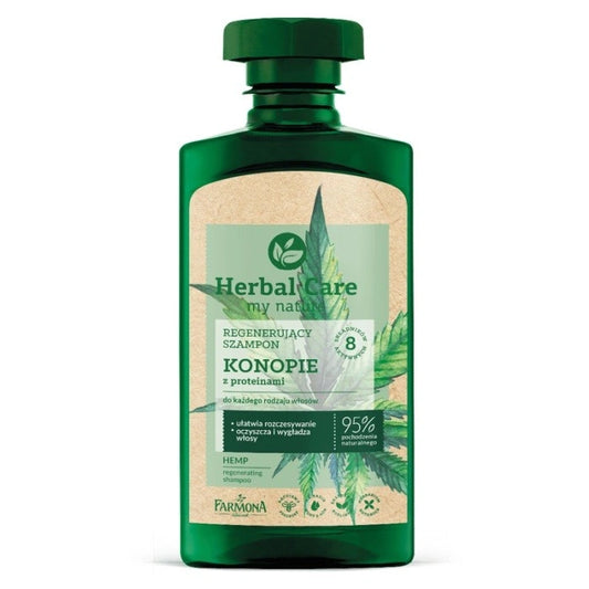 HERBAL CARE Regeneruojantis šampūnas Kanapės su proteinais 330 ml