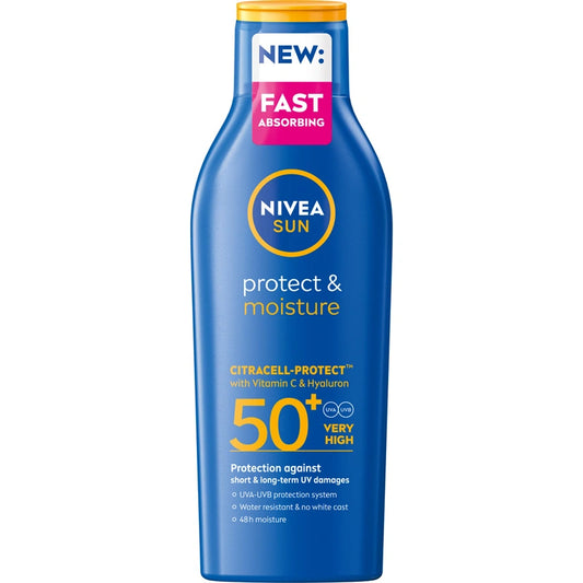 NIVEA SUN Protect & Moisture Drėkinamasis balzamas įdegimui SPF50+ 200 ml