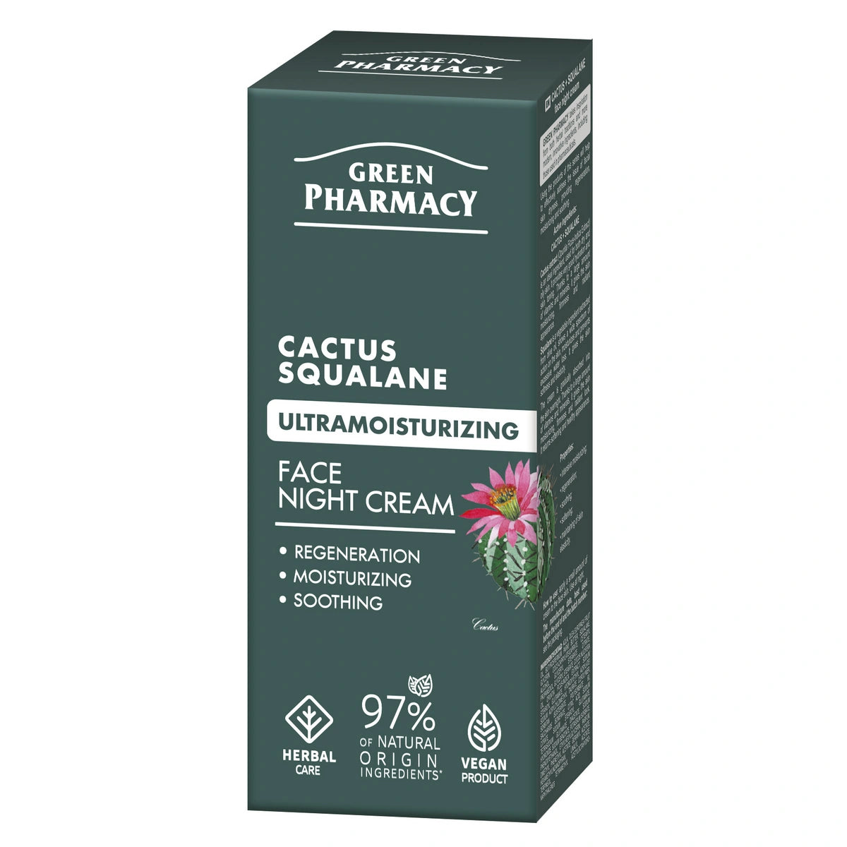 GREEN PHARMACY Kaktusas + Skvalanas Ultranaminantis Naktinis Kremas 50 ml