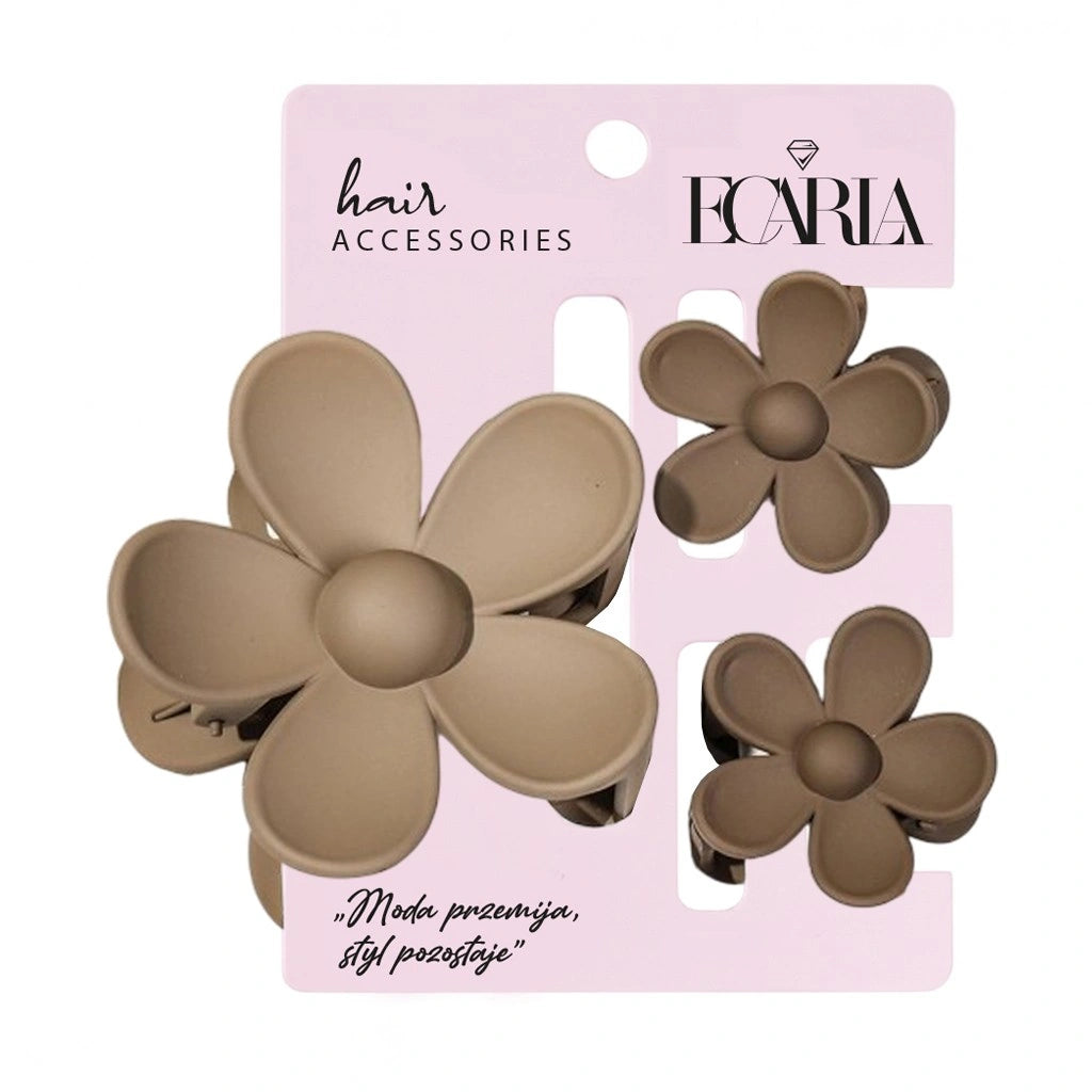 ECARLA 3w1 plaukų segtukų rinkinys Kwiat XL + 2 vnt. mini segtukai SP435