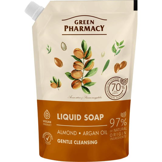 GREEN PHARMACY Skystas muilas Migdolai + Arganų aliejus 460 ml - atsarga