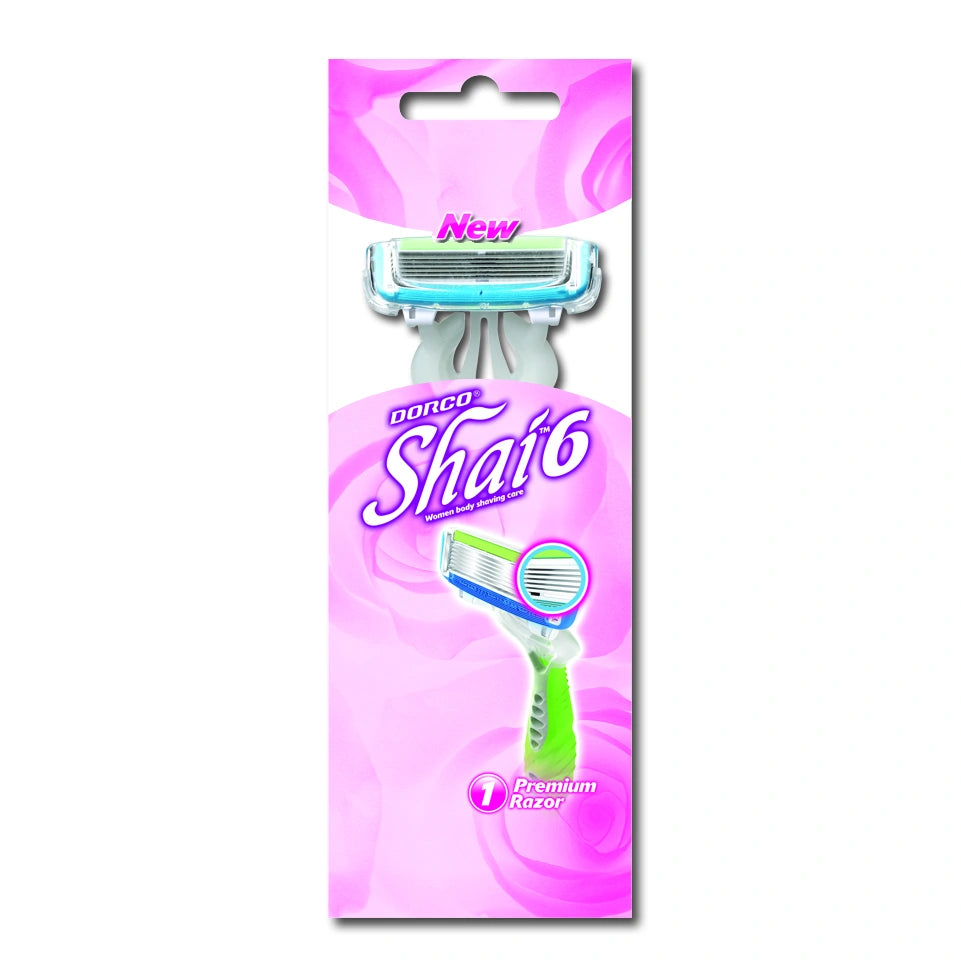 DORCO Shai 6 Vienkartinė moteriška skutimosi mašinėlė su 6 peiliukais 1 vnt.
