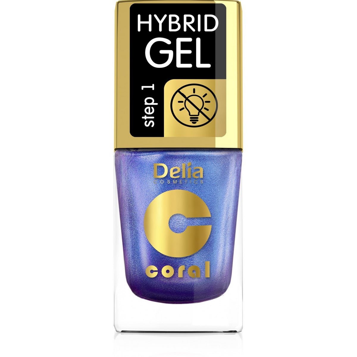 DELIA COSMETICS Coral Hybrid Gel hibridinis nagų lakas nr. 109 Multirefleks Mėlynas 11ml