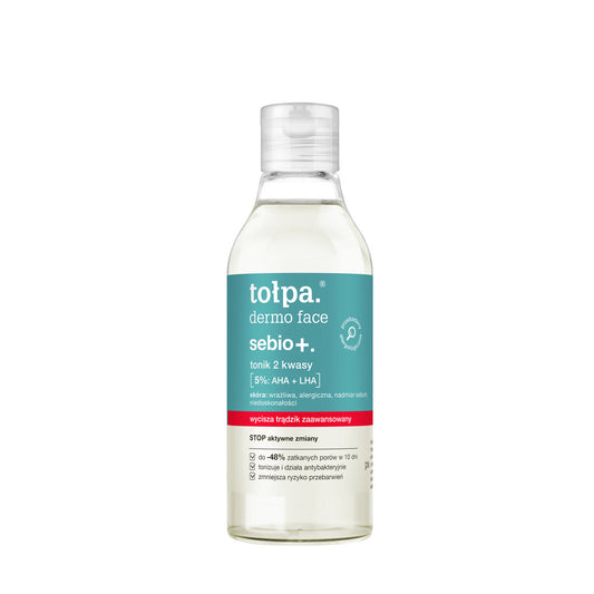 TOŁPA Dermo Face Sebio+ Tonikas veidui 2 Rūgštys 5%: AHA+LHA 200 ml