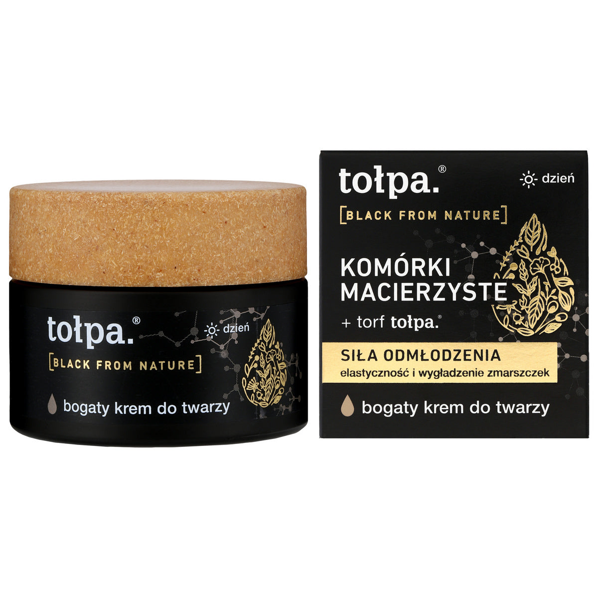 TOŁPA Black From Nature Prabangus dieninis kremas veidui - atjauninimo galia 50 ml