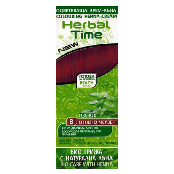 HERBAL TIME Natūralus plaukų chna 8 Ugninė raudona