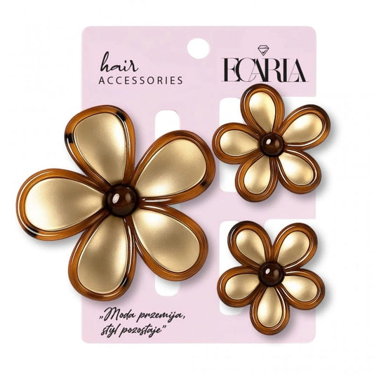 ECARLA 3w1 plaukų segtukų rinkinys Kwiat omre XL + 2 vnt. mini segtukai SP433 1 pakuotėje - 3 vnt.