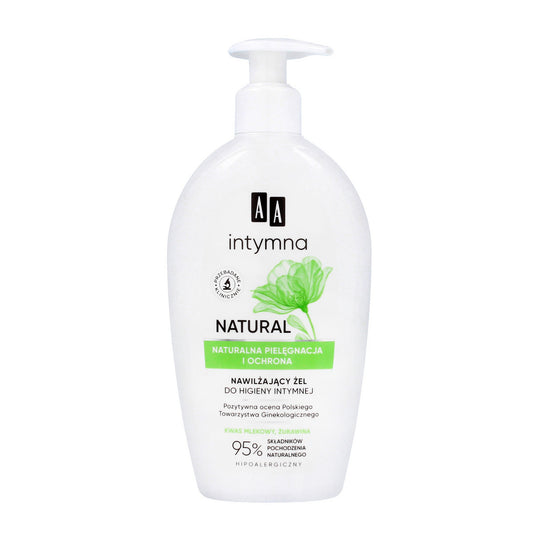 AA Intymna Natural 95% Drėkinamasis gelis intymiai higienai 300ml