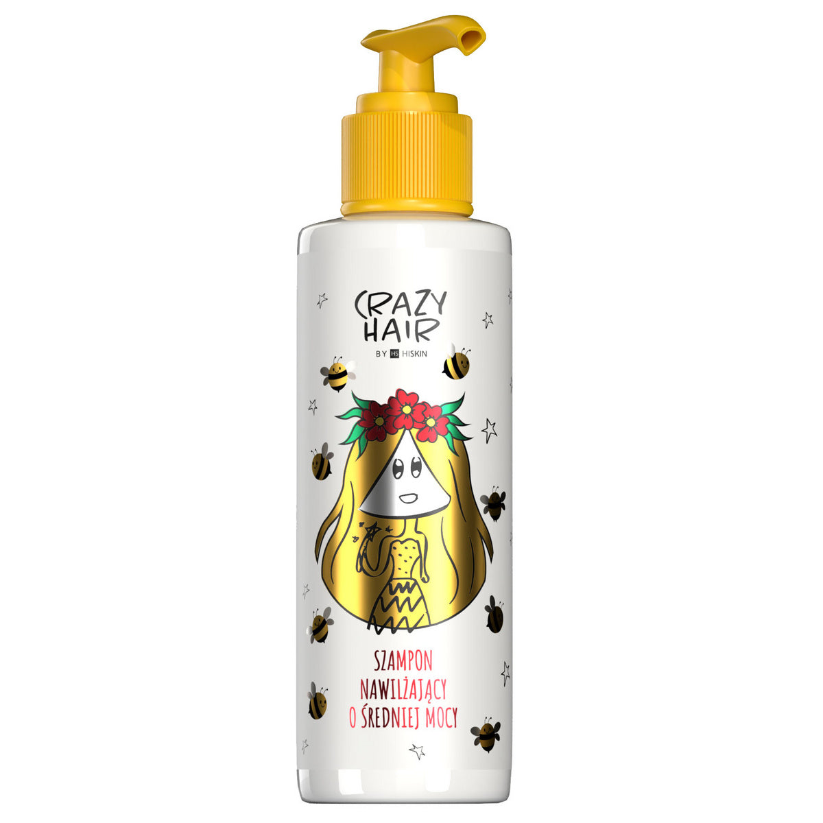 HISKIN Crazy Hair Drėkinamasis šampūnas vidutinio stiprumo - su medumi 300 ml