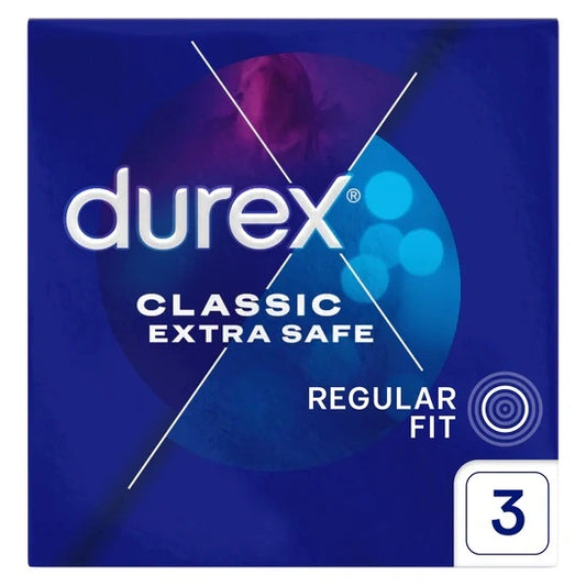 DUREX Classic Extra Safe Klasikinės prezervatyvai 1 pakuotė - 3 vnt.