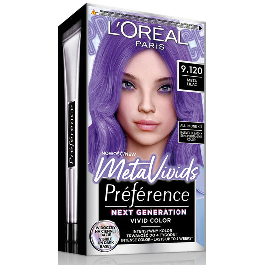 LOREAL PREFERENCE Metavivids Plaukų dažai 9.120 LILAC