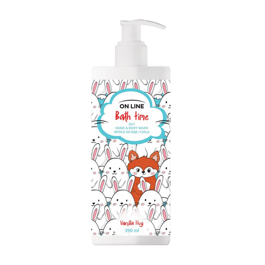 ON LINE Vonios laikas Skystas muilas rankoms ir kūnui 2in1 Vanilla Hug 390 ml