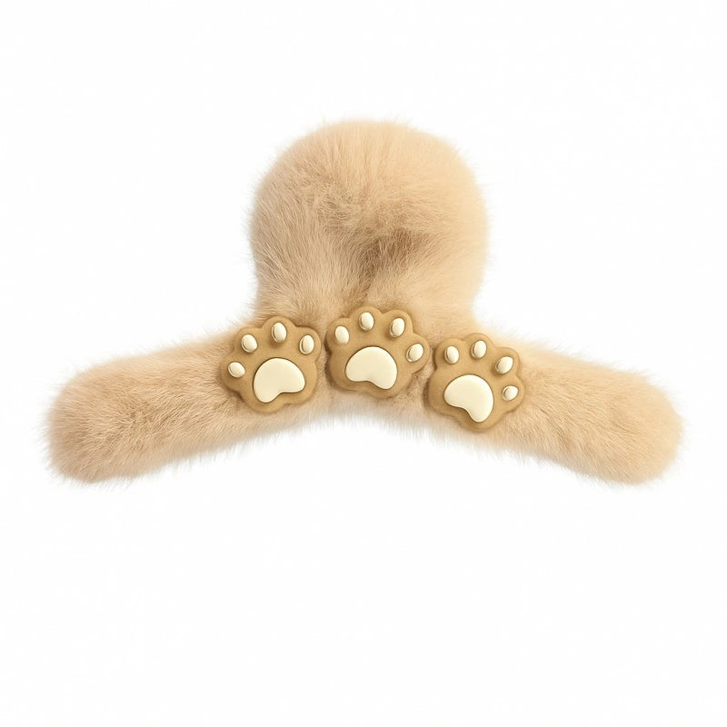 ECARLA XL pūkuota plaukų segtukas 13 cm SP255