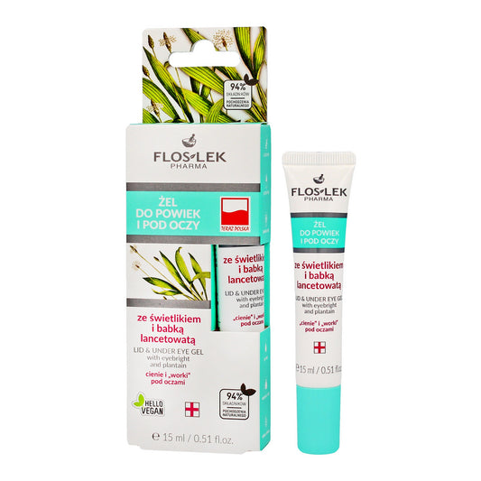 FLOSLEK Akys Gelis paakiams ir vokams su švieslapiu ir lapine šluotele 15 ml
