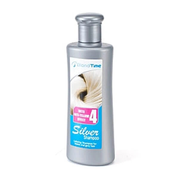 BLOND TIME 4 Sidabrinis Šampūnas Šviesiems ir Pilkiems Plaukams + Anti-Yellow Effect 150 ml