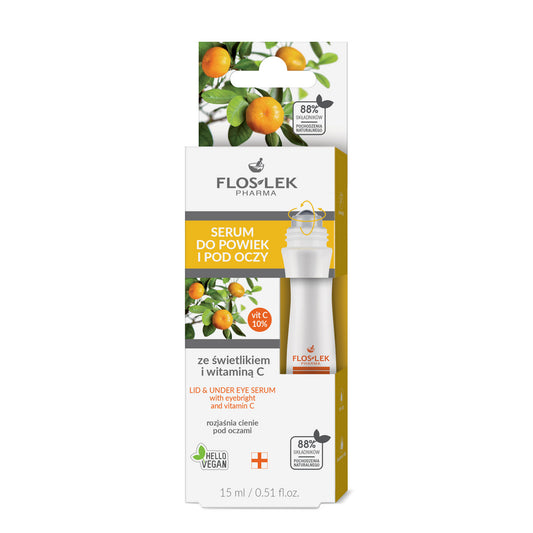 FLOSLEK Akis Serumas vokams ir paakiams su šviesiukais ir vitaminu C 15 ml