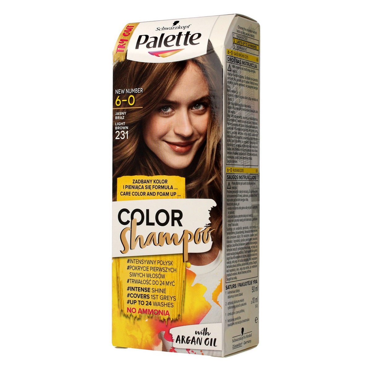 Palette Color Shampoo Šampūnas koloryzujący nr 6-0 (231) Šviesus Rudas 1op.