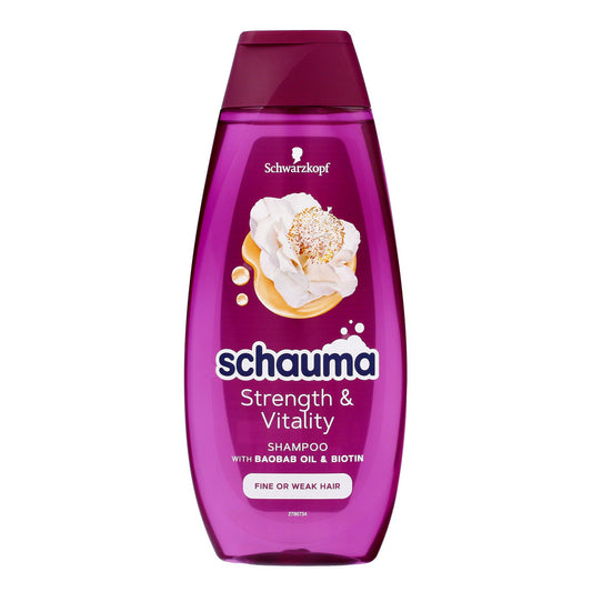 Schwarzkopf Schauma Šampūnas plaukams Strength & Vitality - ploni ir trapūs plaukai 400ml