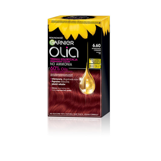 GARNIER Olia Plaukų dažai nr. 6.60 Intensyvi raudona