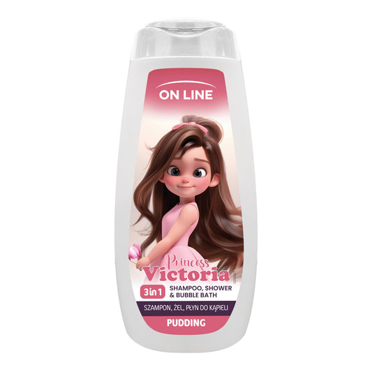 ON LINE KIDS Princess Victoria 3w1 Šampūnas, gelis, vonios skystis - Pudingas 400 ml